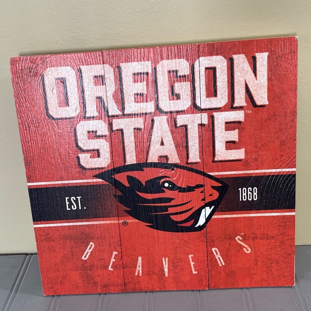 P Graham Dunn Oregon State Beavers Wall Decor Sign Black Orange Collegiate NWOT